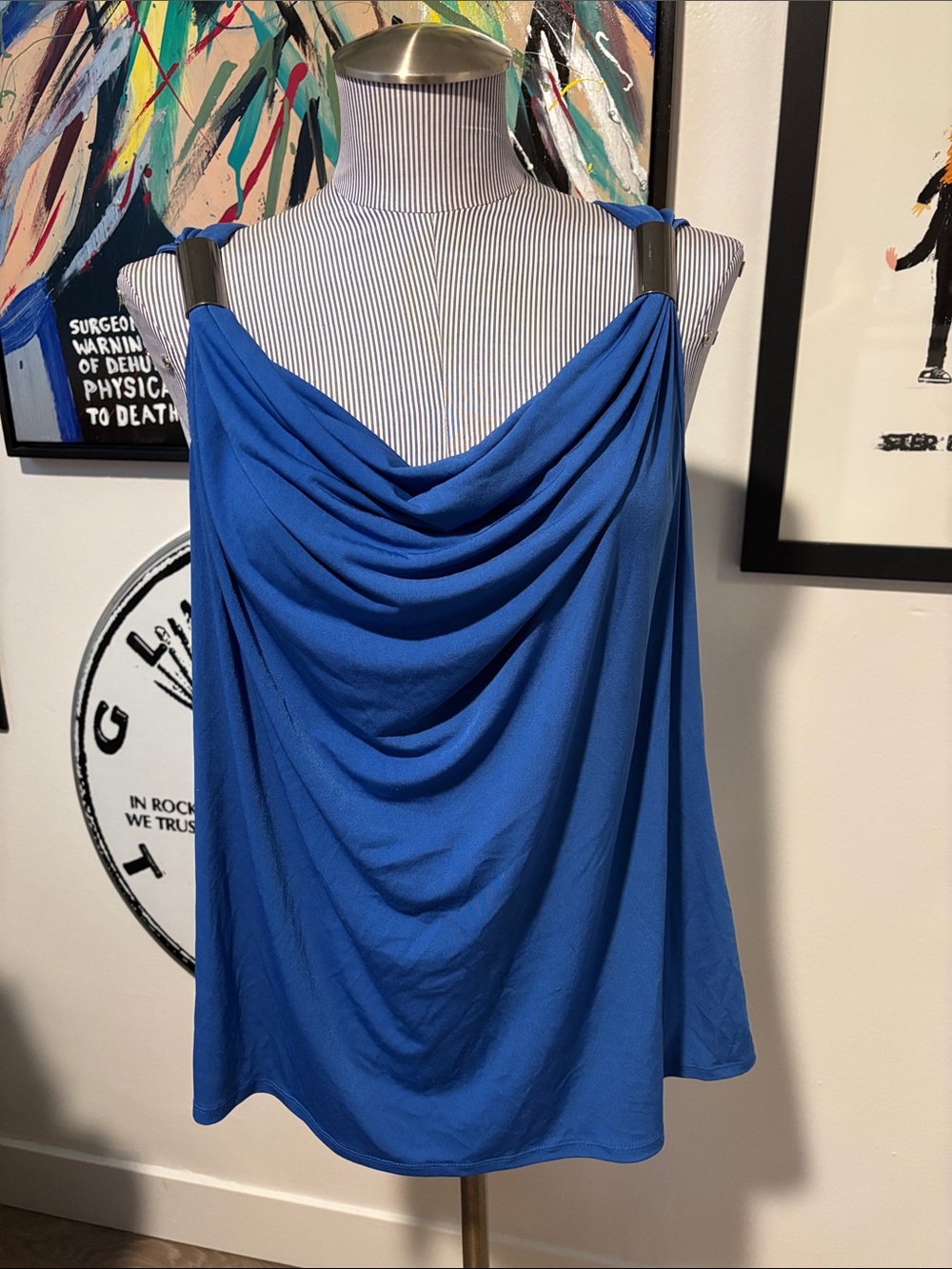 Kenneth Cole New York Royal Blue Women’s Tank with Metal Embellishments